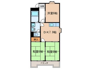 ベルシェ新開の物件間取画像